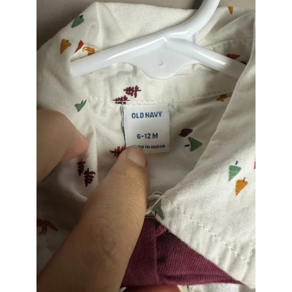 Old Navy Baby Boy Woodland Fox Shirt Corduroy Pants Suspenders Bow Tie Set 6-12M